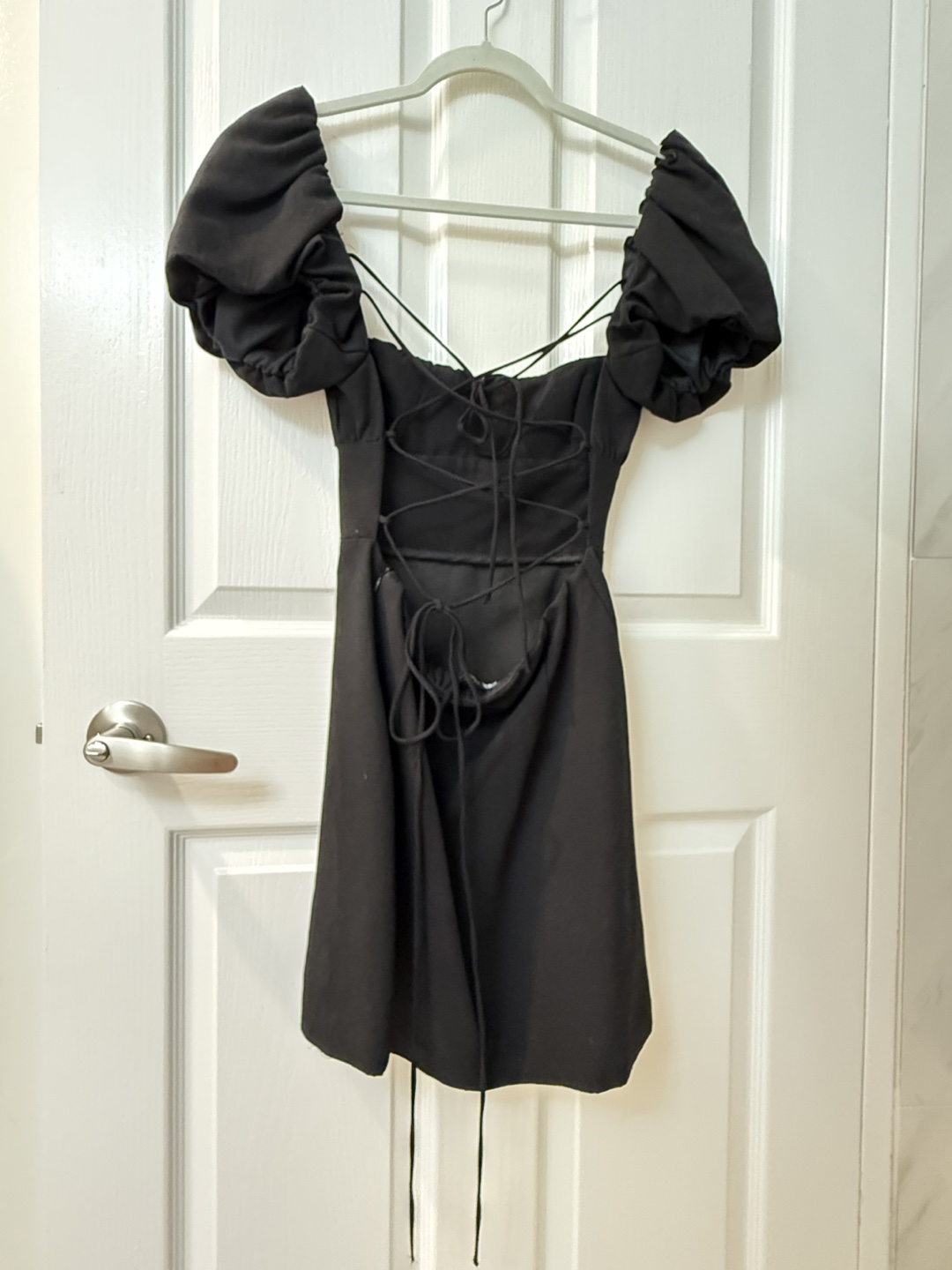 Zara Black Puff Sleeve Mini Dress - photo 5