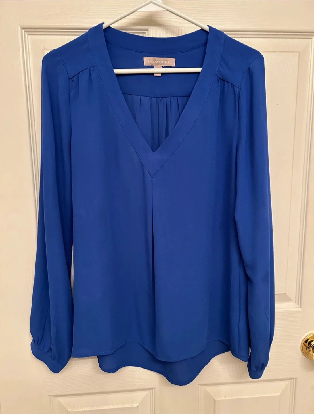 Banana Republic Royal Blue V-Neck Blouse image indicator(3)