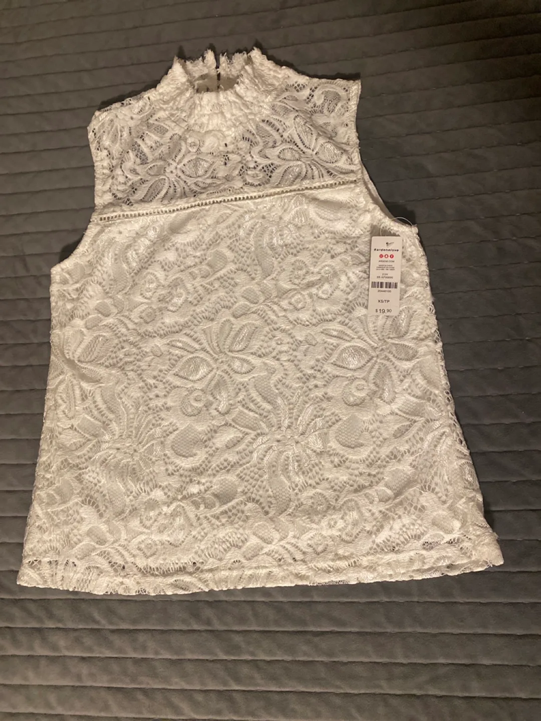 Raiden & Love White Lace Tank Top - Size XS thumbnail