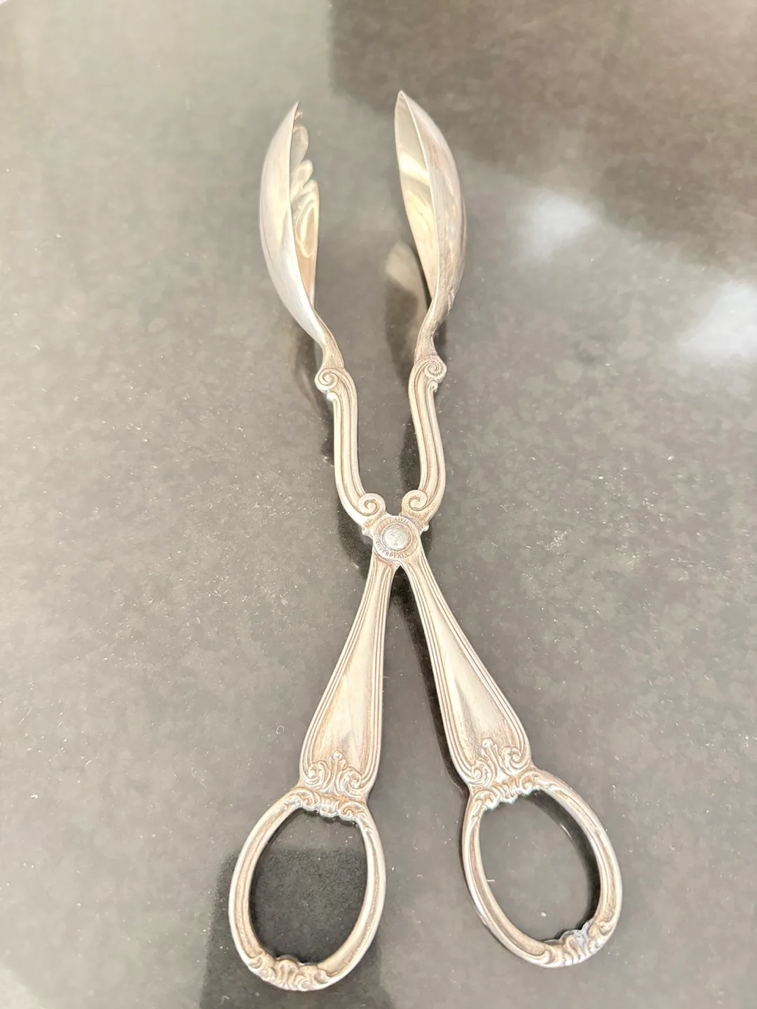 Vintage Gorham Heritage Silver Plated Asparagus Server Tongs thumbnail