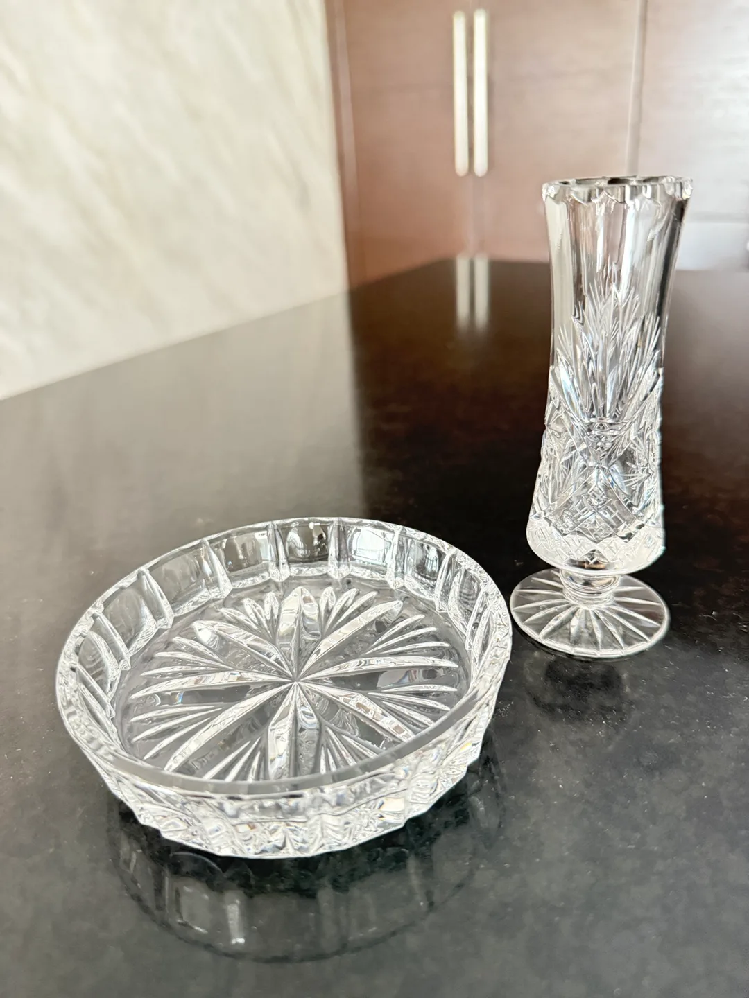 Crystal Bud Vase & Dish Set thumbnail