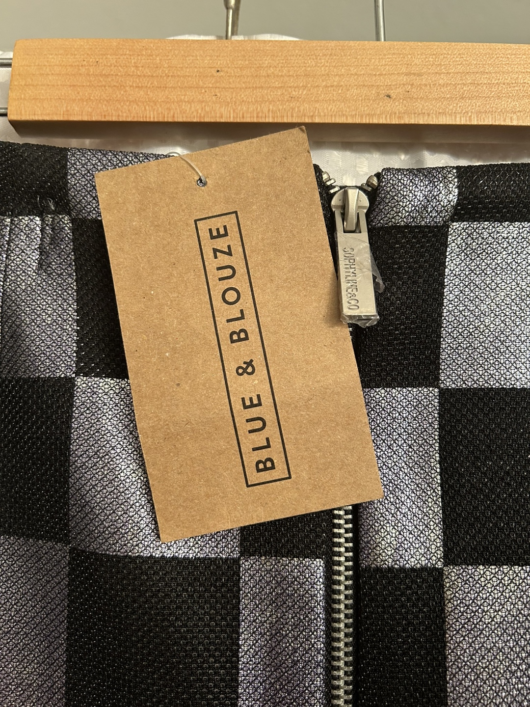 New Blue & Blouze L silver/black checkered skirt - photo 3