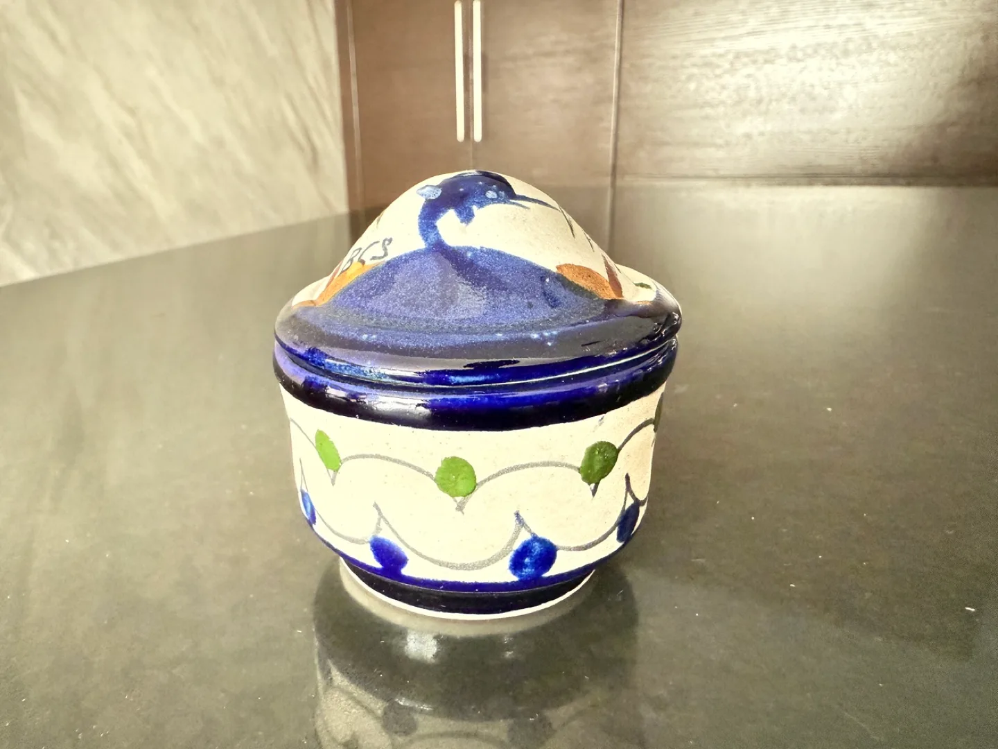 Handcrafted Ceramic Candle Holder with Lid thumbnail