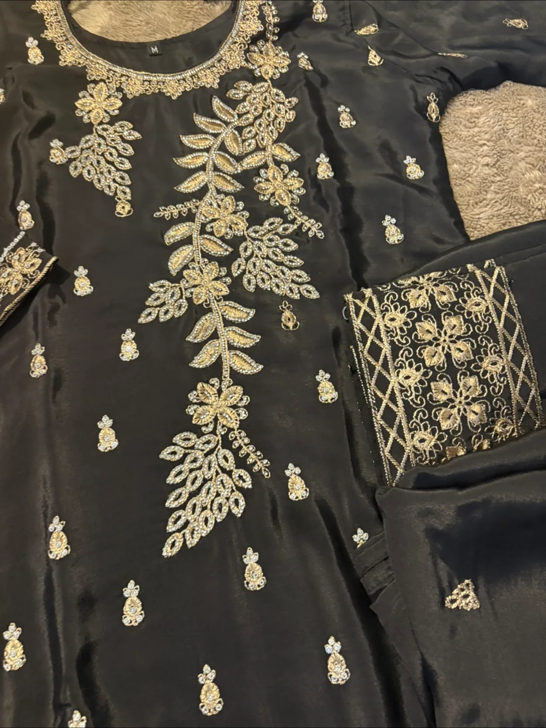 Embroidered Salwar Kameez - Black image indicator(4)