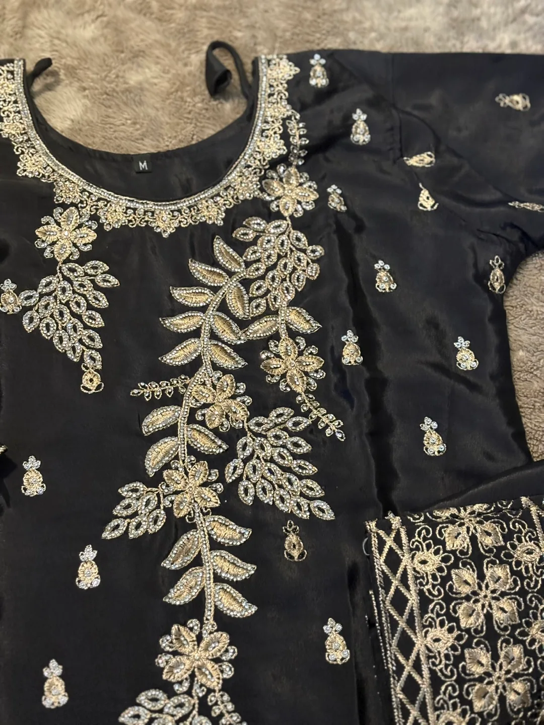 Embroidered Salwar Kameez - Black image indicator(3)