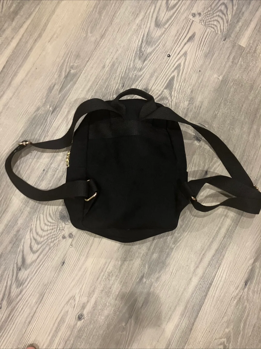 Black Corduroy Backpack with Gold Hardware image indicator(3)