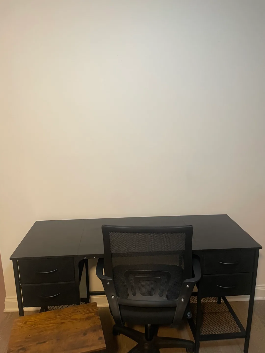 Black Metal & Fabric Drawer Desk with Chair and Locker thumbnail