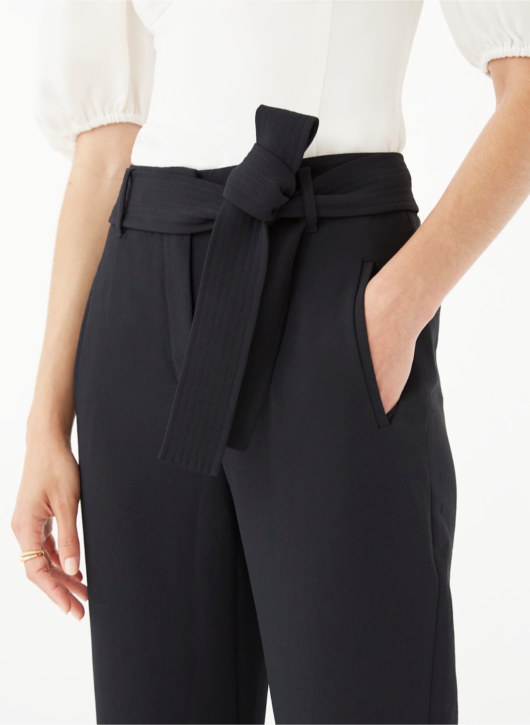 Wilfred Black Tie-Waist Pants - Size 4 - photo 2
