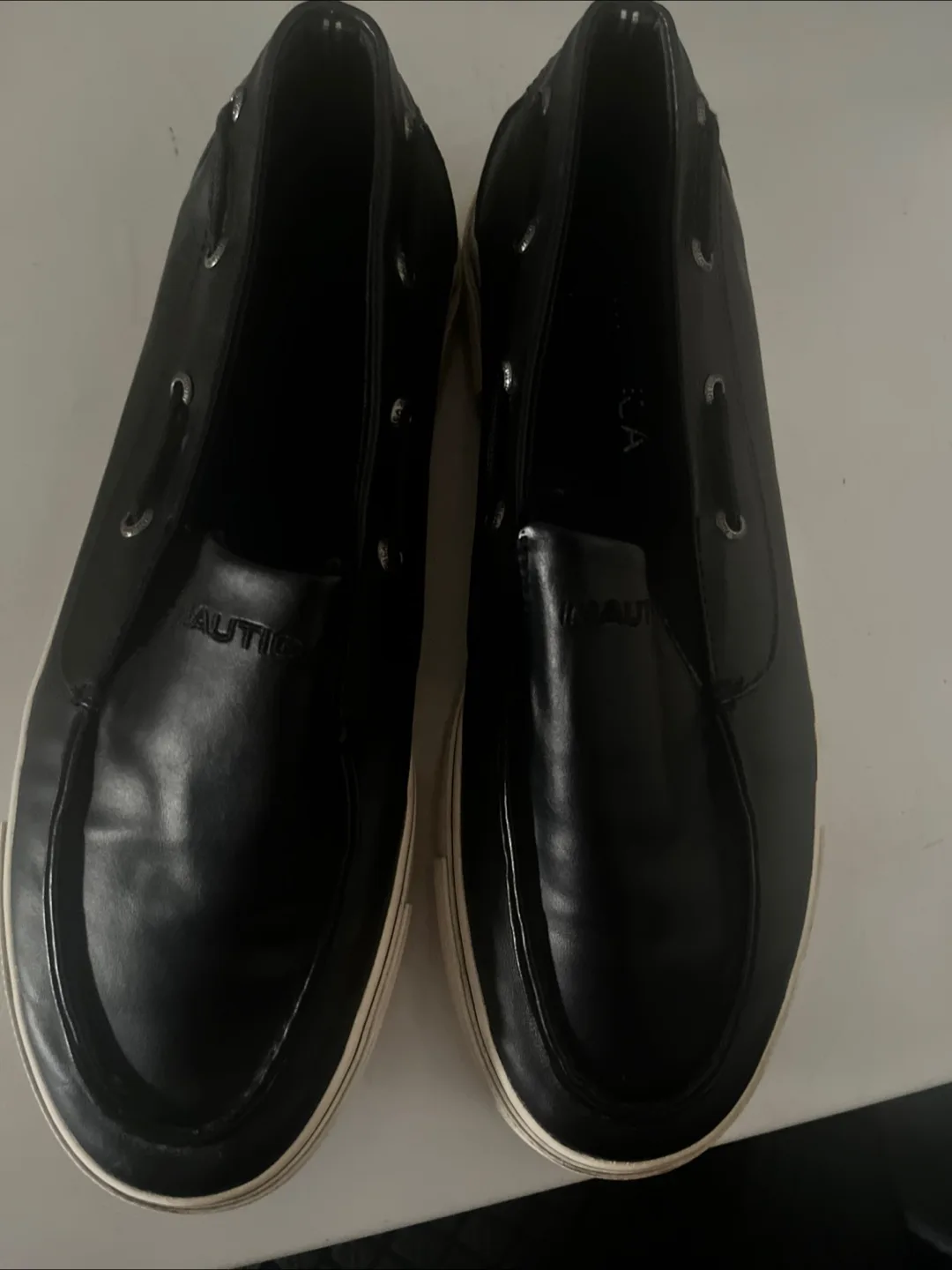 Nautica Black Leather Boat Shoes thumbnail