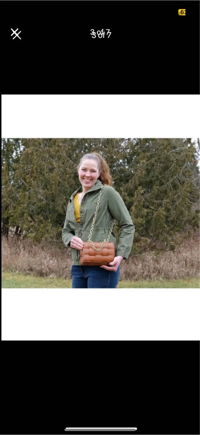 Brown Woven Shoulder Bag with Gold Chain, brand new image indicator(3)