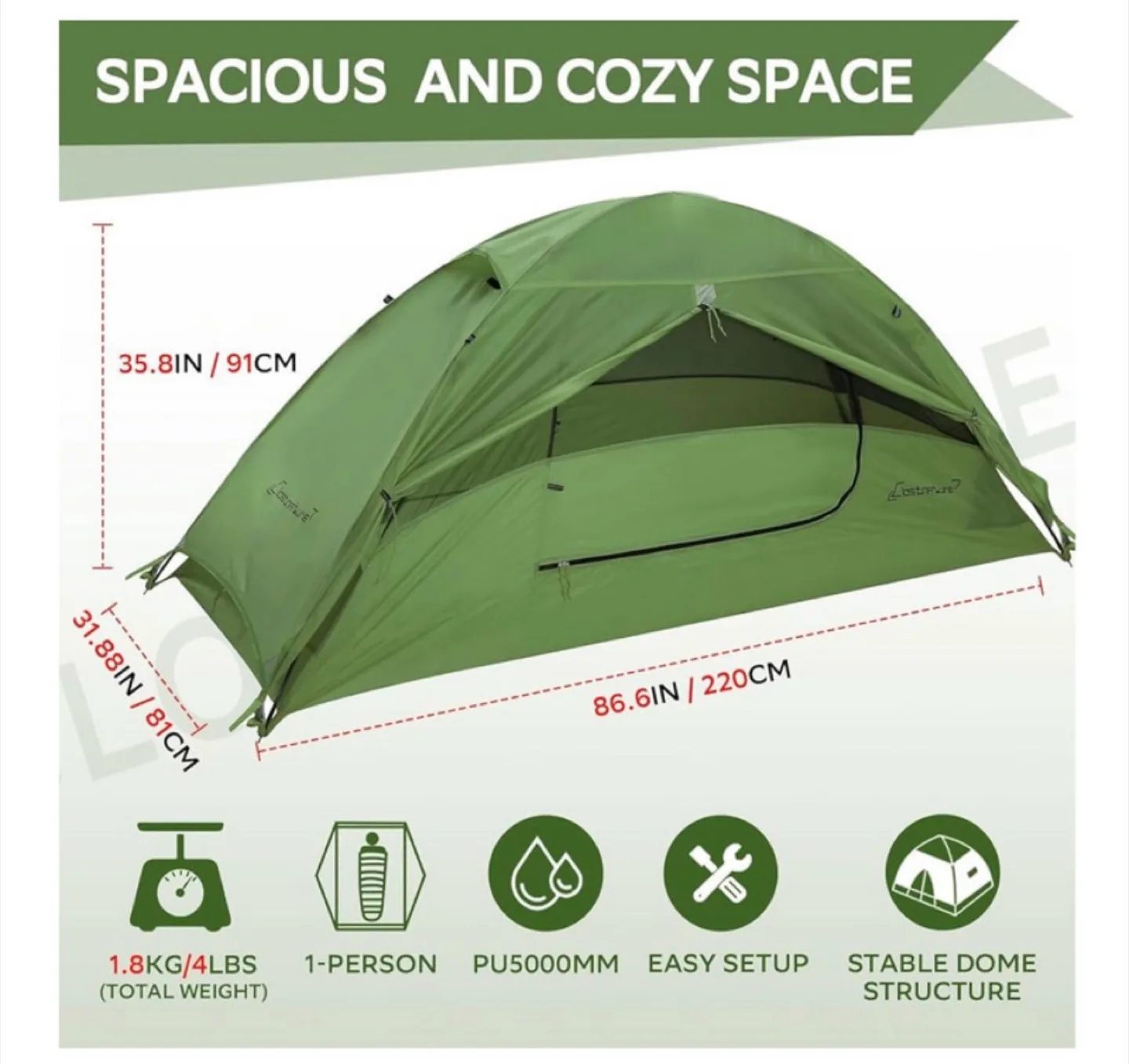 Lostnature 1-Person Tent - Orange image indicator(5)