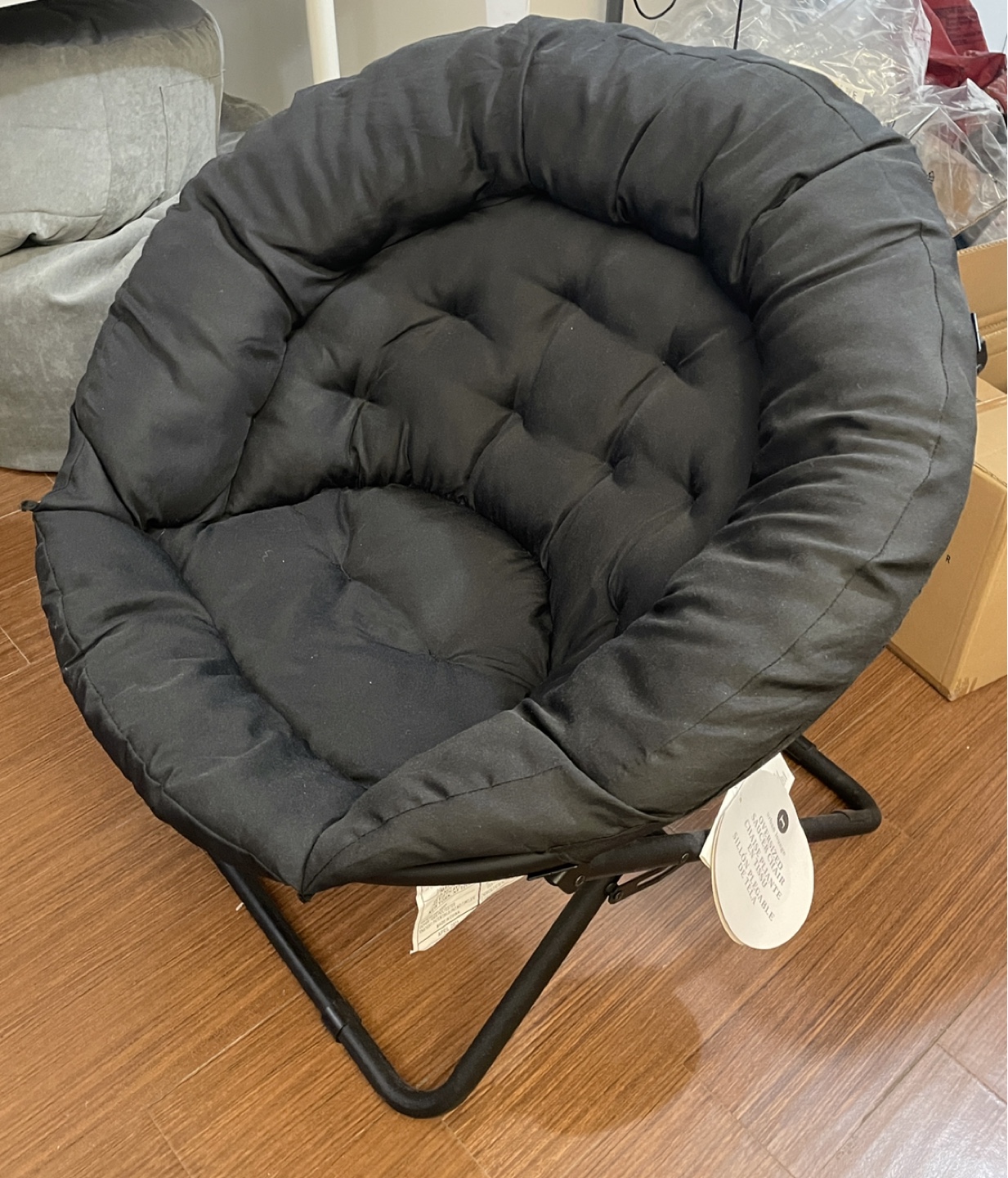 Black Saucer Chair - Foldable