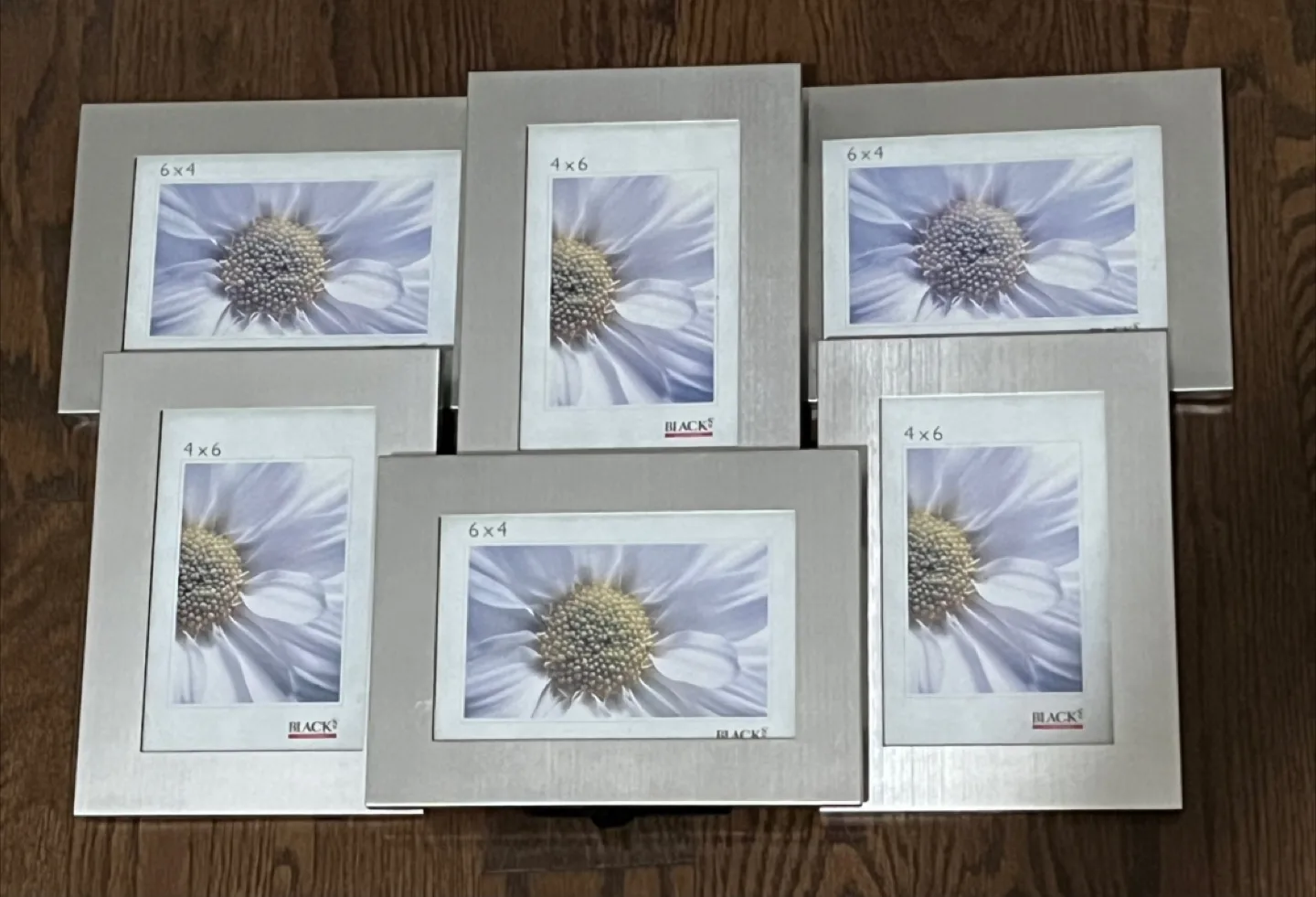 Set of 6 Black's Photo Frames - 4x6 & 6x4 image indicator(3)