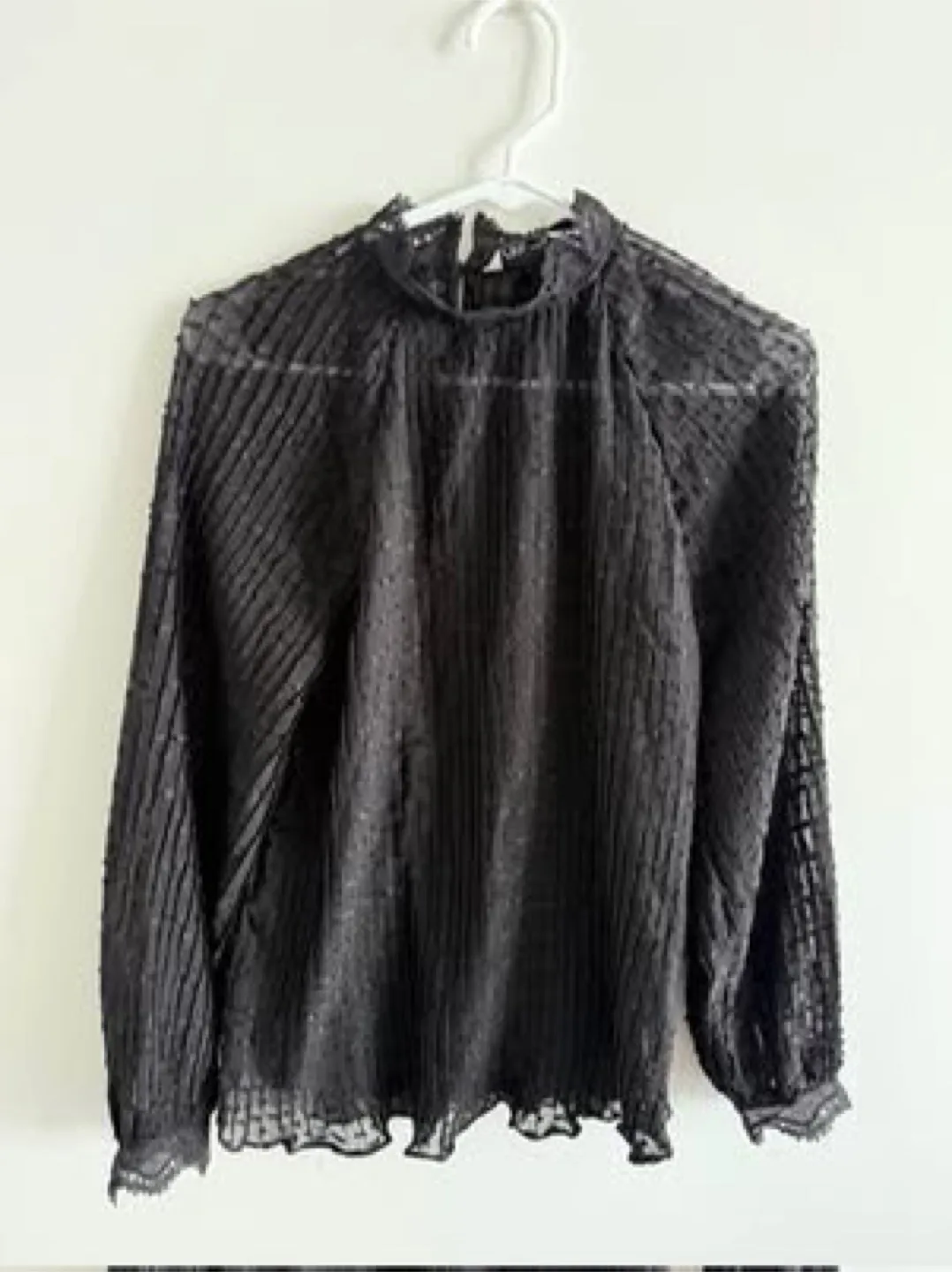 Zara Black Lace Blouse - Size S thumbnail