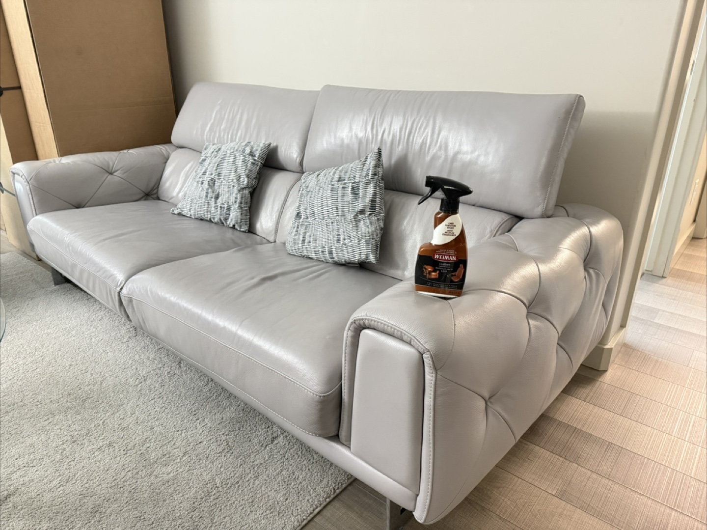 Leather Sofa and leather cleaner