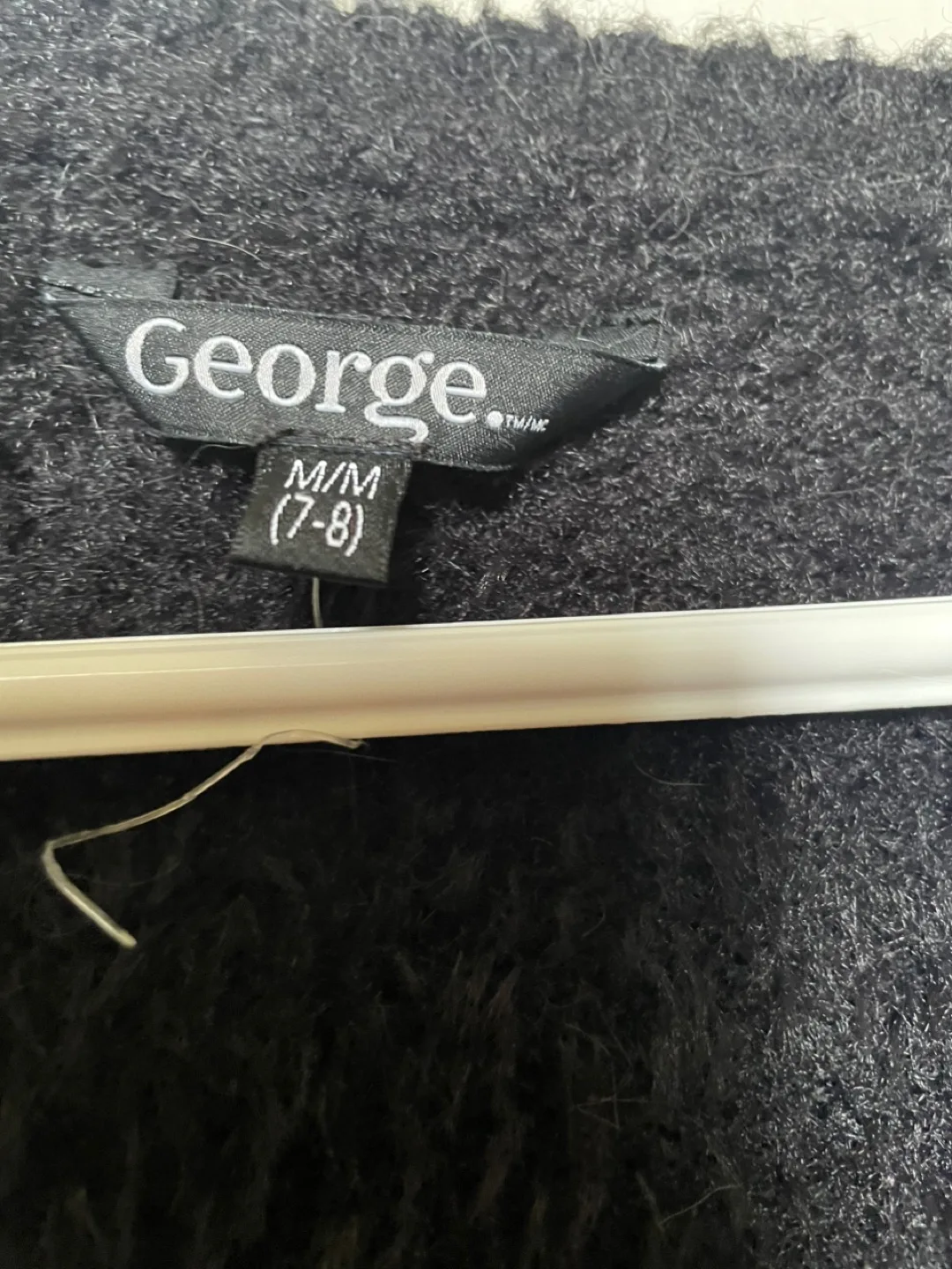 George Black Fuzzy Cropped Cardigan - Size M (7-8) thumbnail