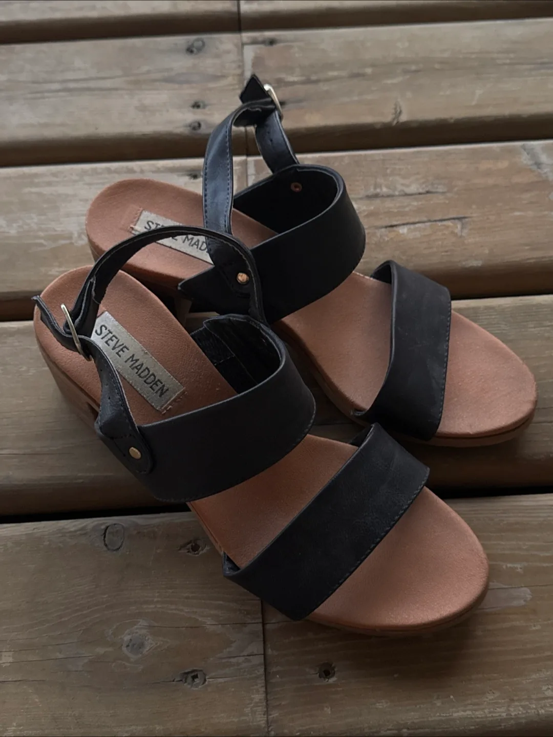 Steve Madden Black Sandals thumbnail