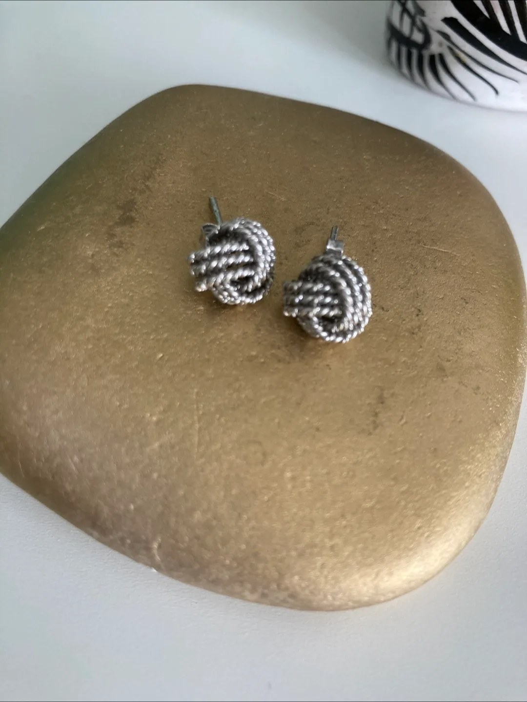 Knot Stud Earrings - Silver Tone thumbnail