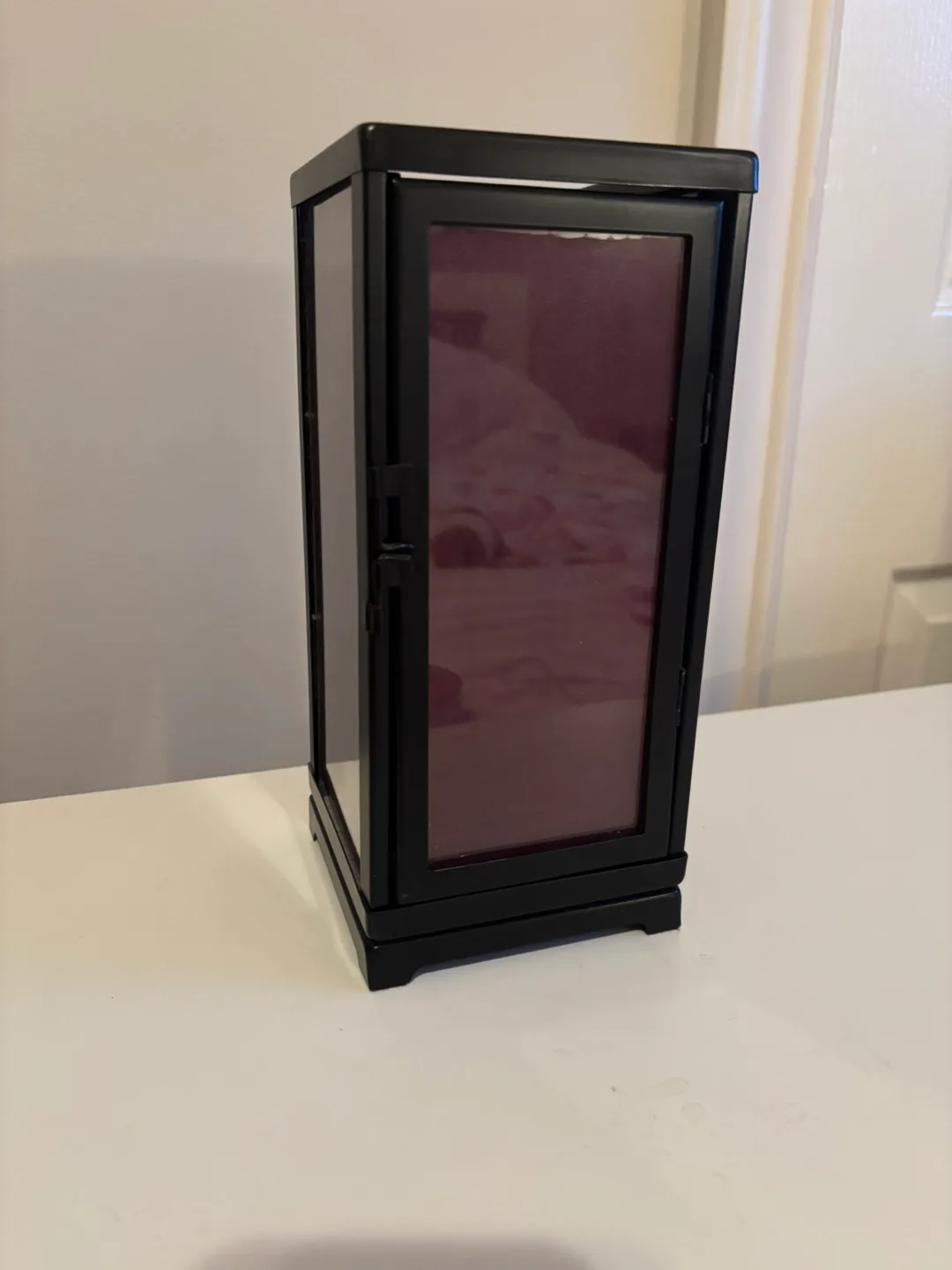 PartyLite 3 tier Black and Purple Metal Tea Light Candle Lantern thumbnail