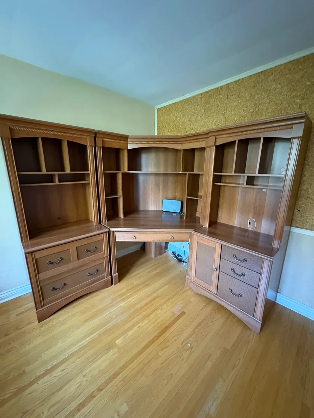 Wooden Corner Desk with Hutch thumbnail