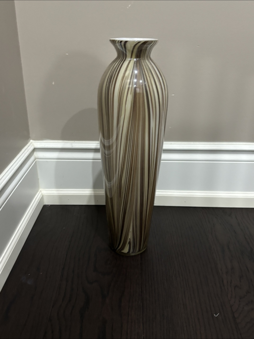 Striped Brown & Cream Decorative Vase - photo 2