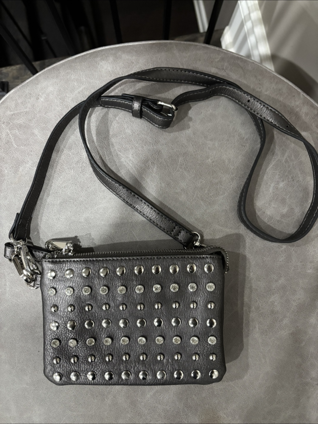 Studded Crossbody Bag - Black