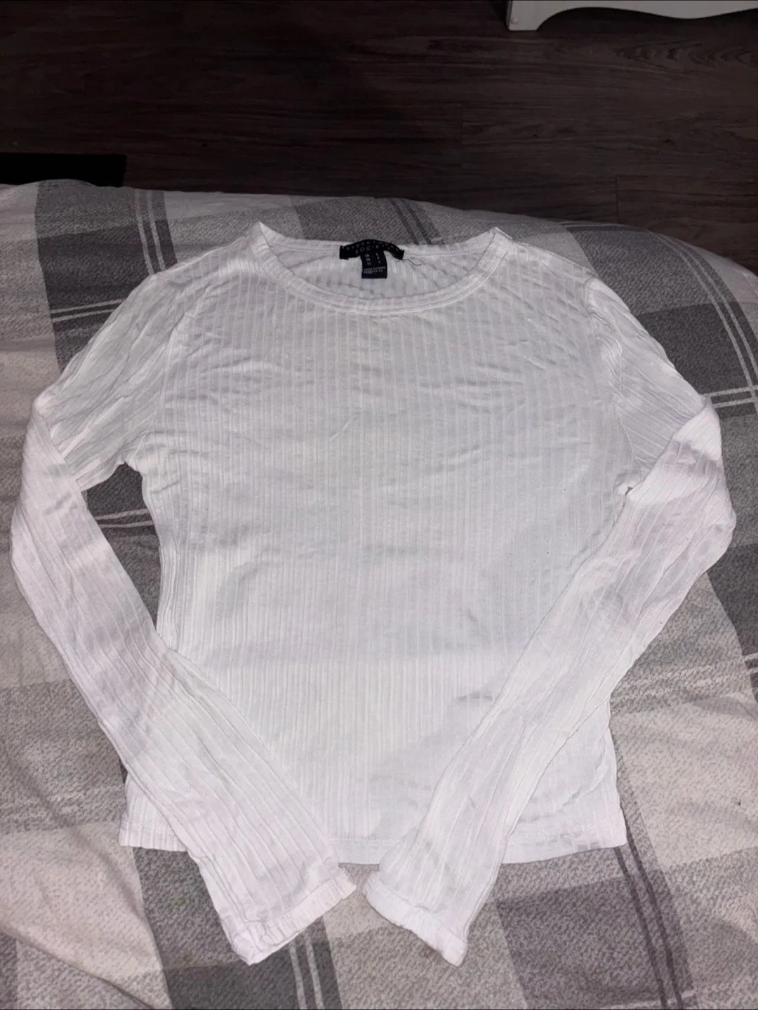 Topshop Streetwear Society White Long Sleeve - Size S thumbnail