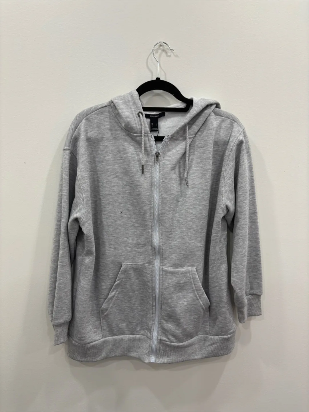 Forever 21 Grey Zip-Up Hoodie thumbnail