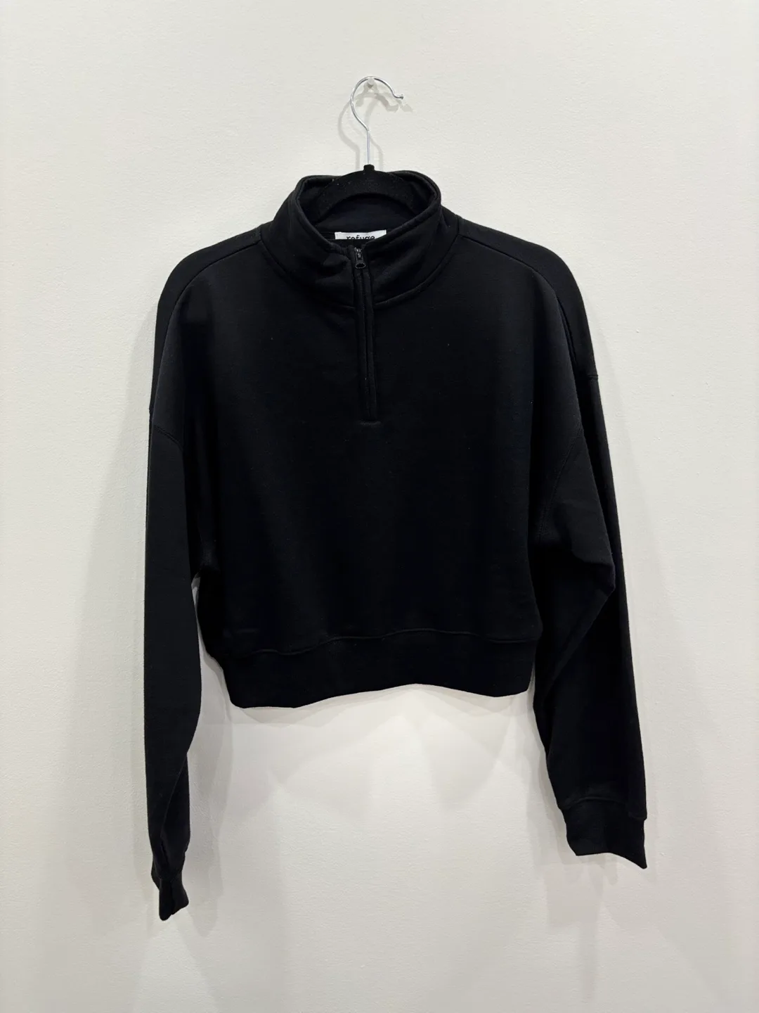 Black 1/2 Zip Cropped Sweatshirt thumbnail