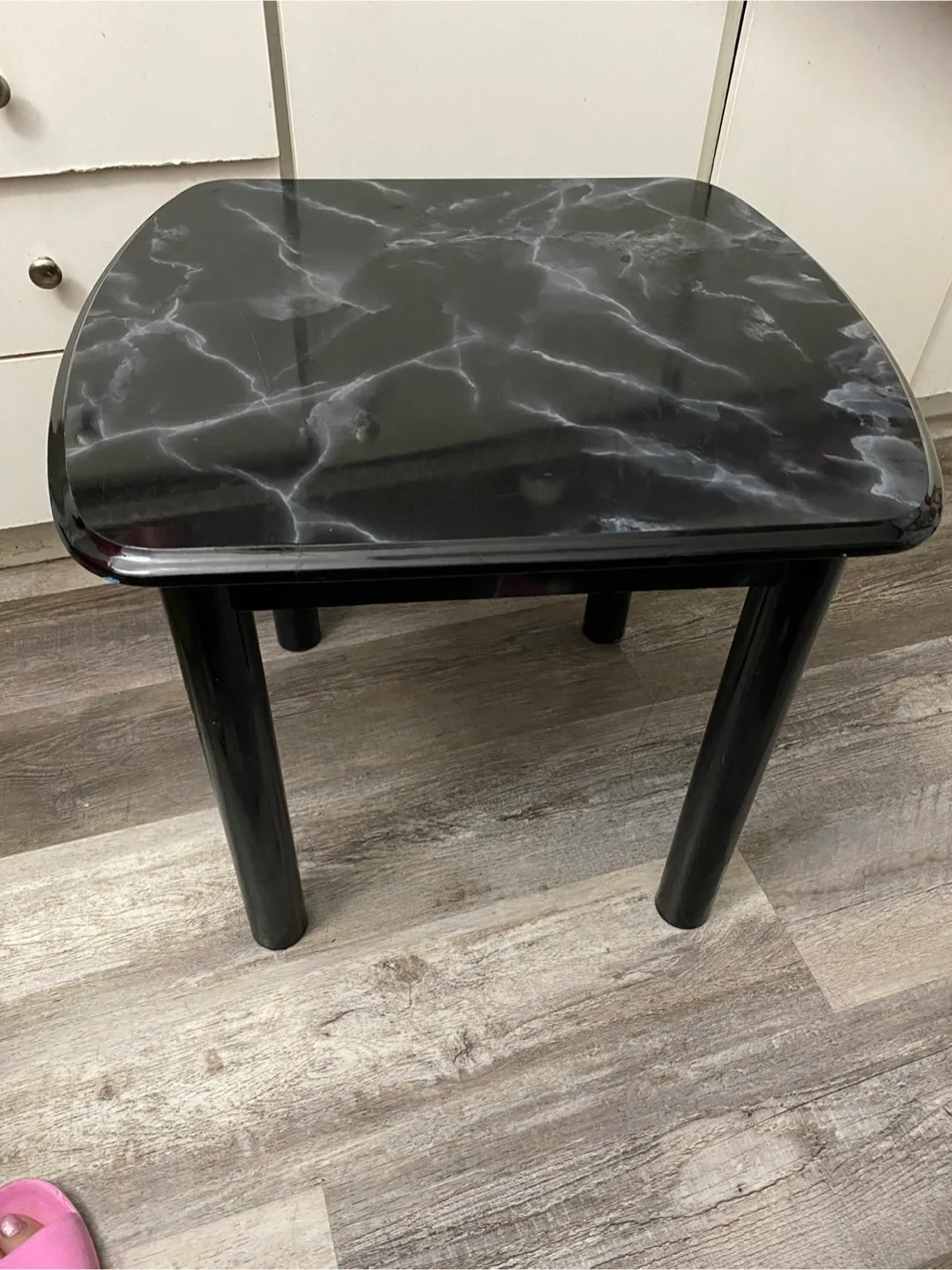 Black Marble-Look Accent Table thumbnail
