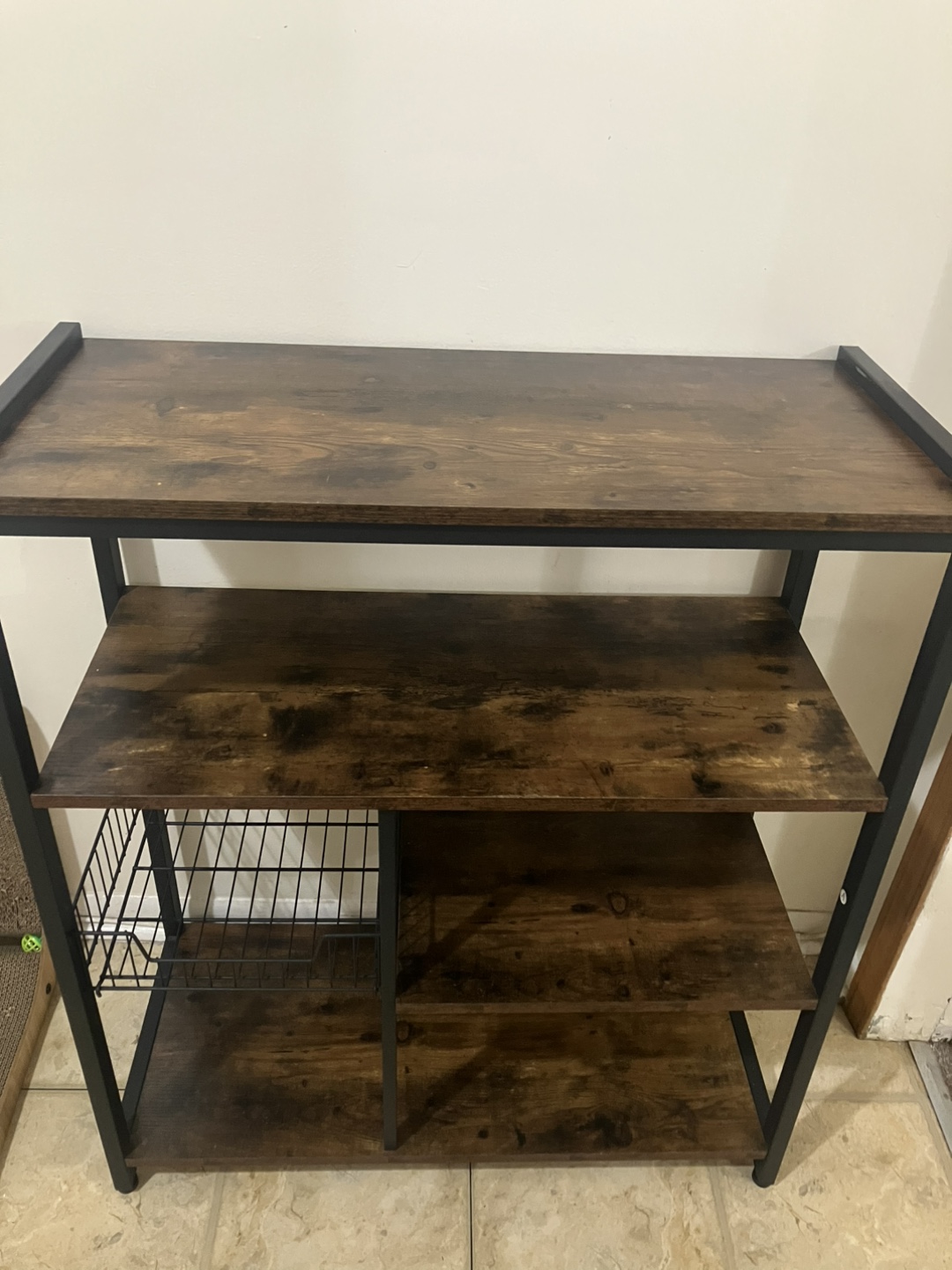 Brown & Black Baker's Rack with Shelves
