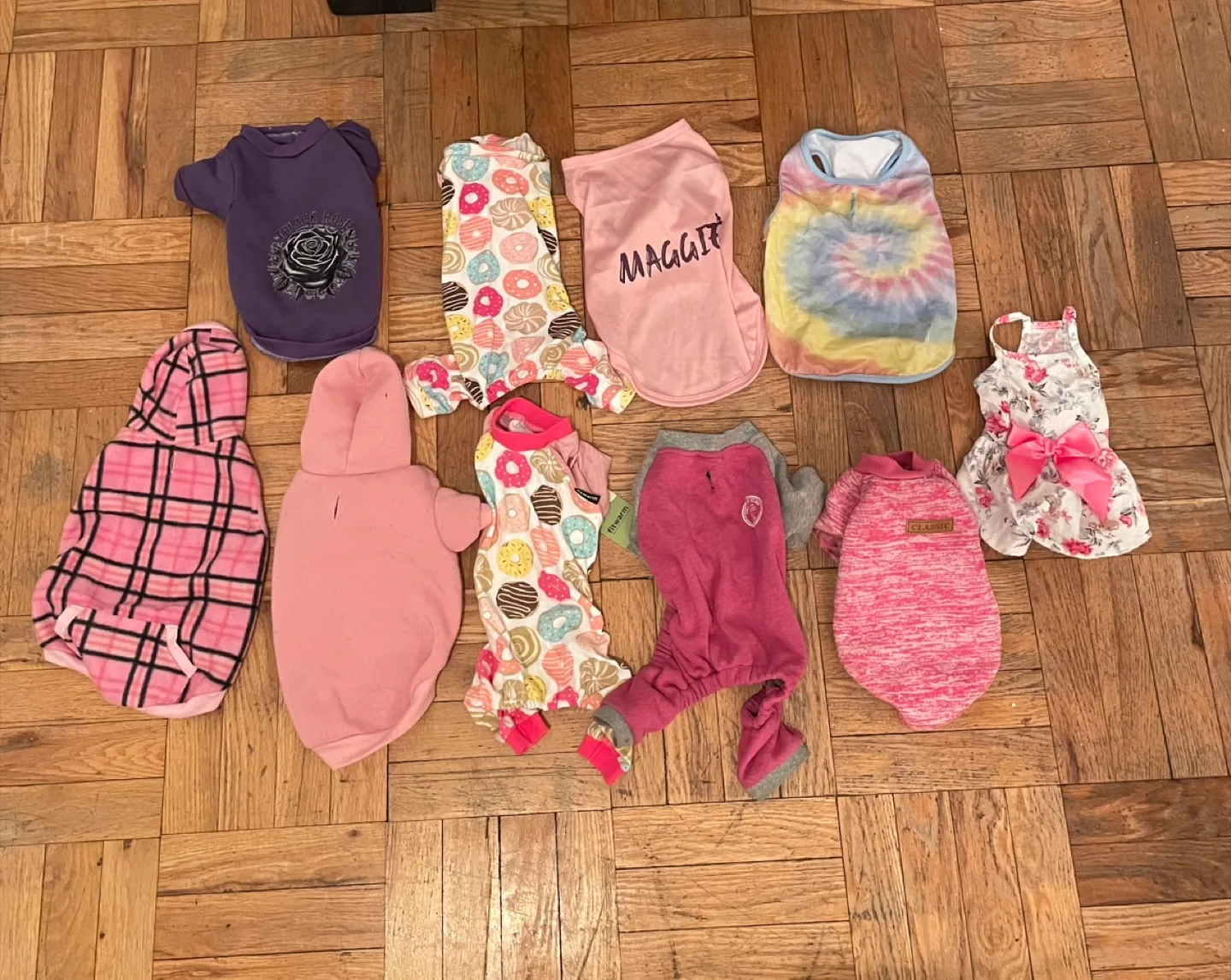 12” Small Dog Pink Clothes Lot thumbnail
