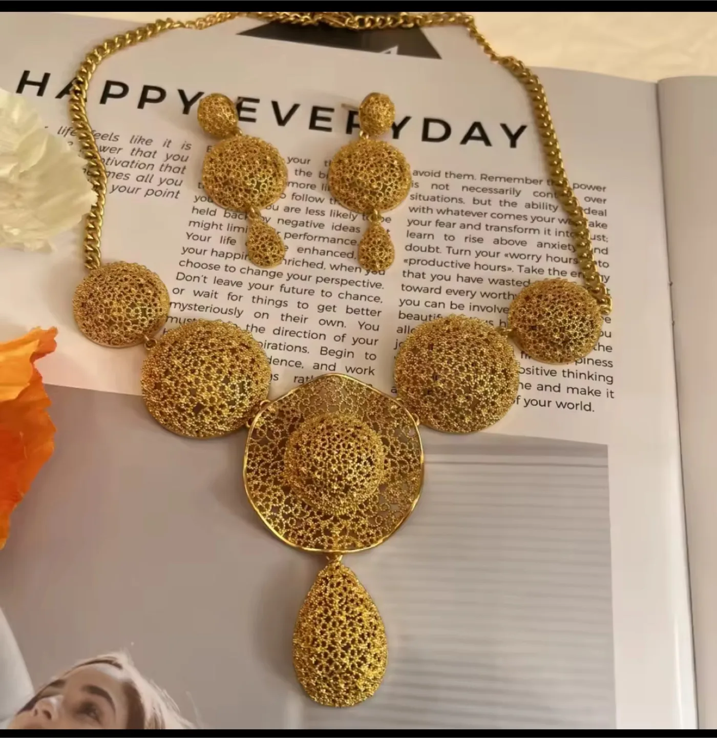 Bridal Indian Necklace Sets 24K Gold Plated image indicator(2)