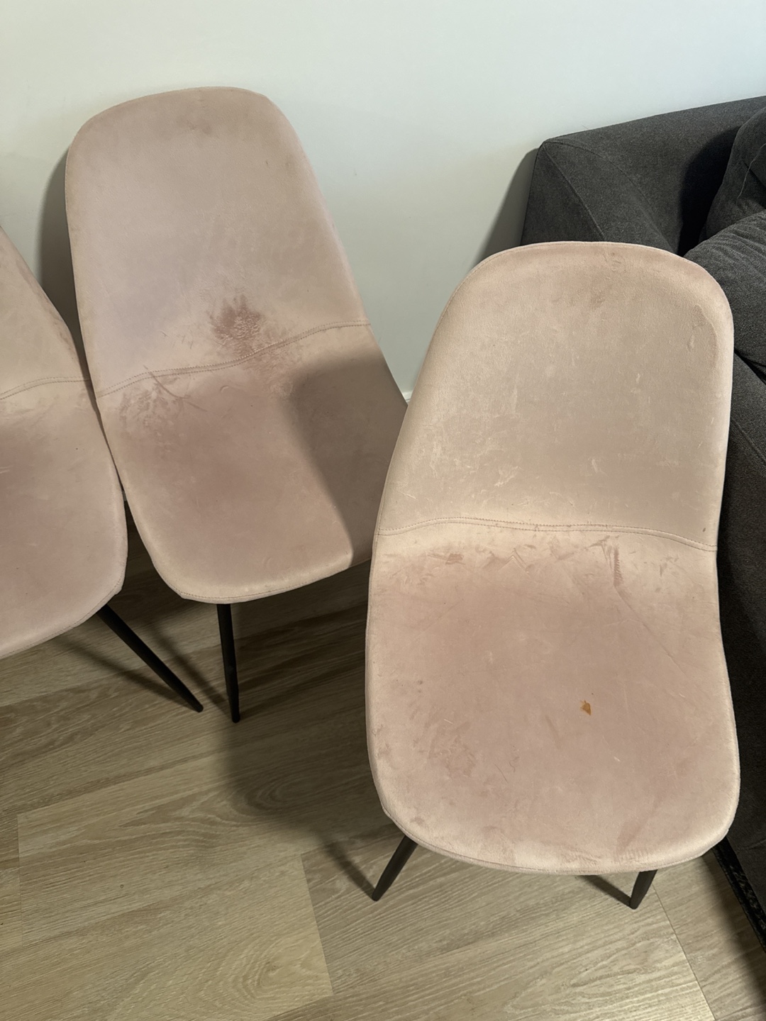 Set of 4 Pink Velvet Dining Chairs - photo 3