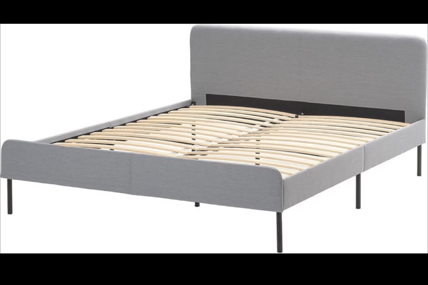 IKEA Gray Fabric Bed Frame, Queen Size - photo 2