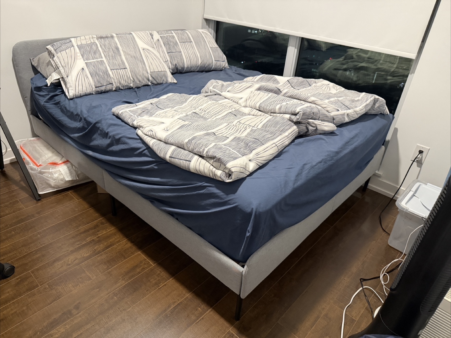 IKEA Gray Fabric Bed Frame, Queen Size - photo 5