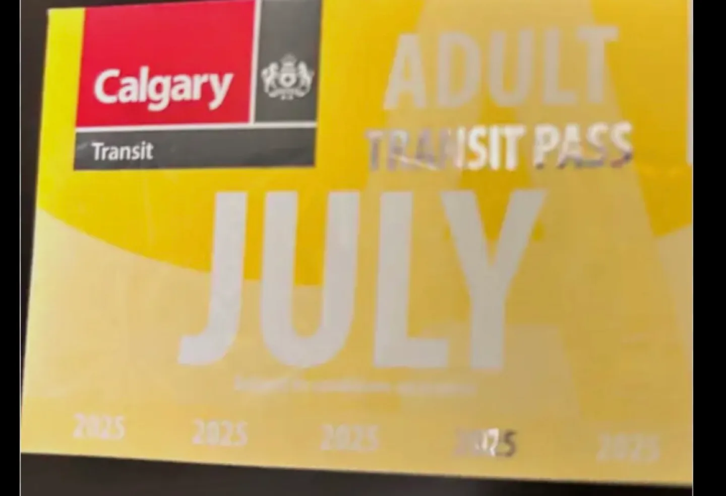 Calgary Transit Adult July Pass - Expiring 2025 image indicator(2)