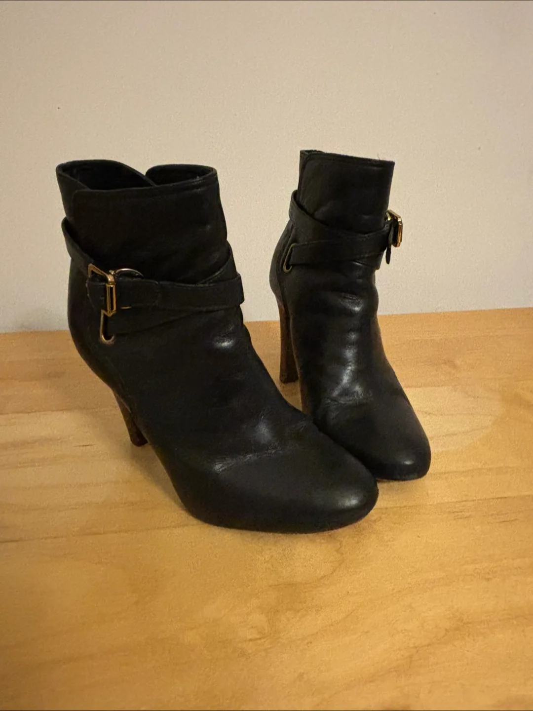 Tory Burch Black Leather Heeled Booties thumbnail