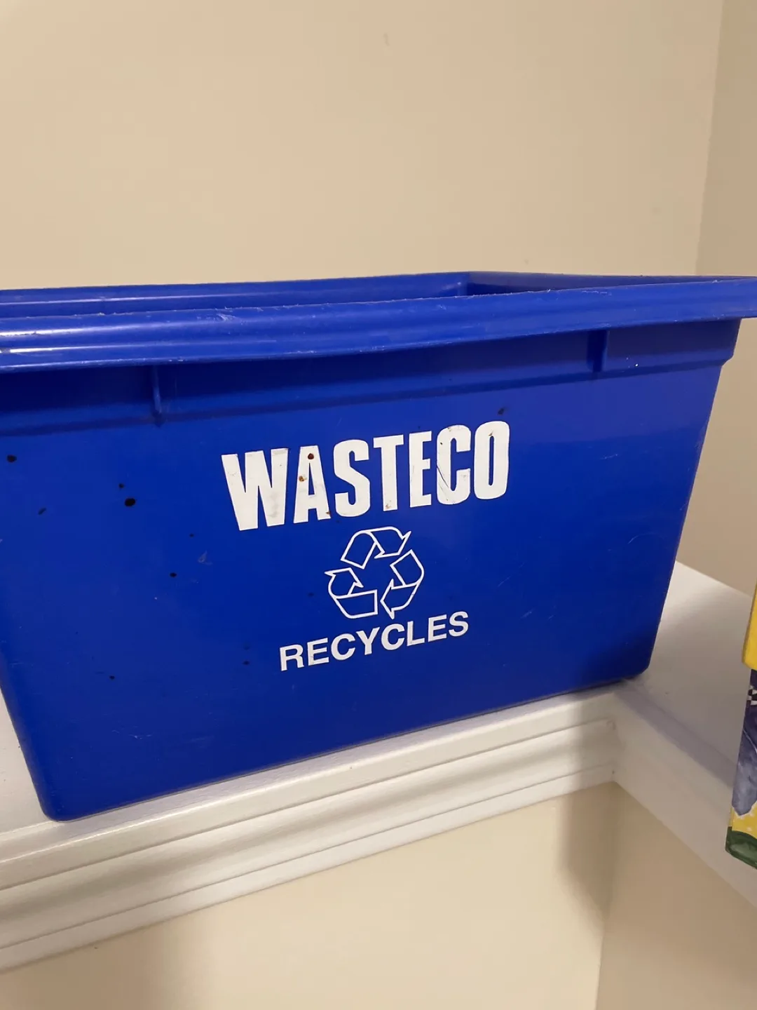 Wasteco Blue Recycle Bin and storage box like new image indicator(3)