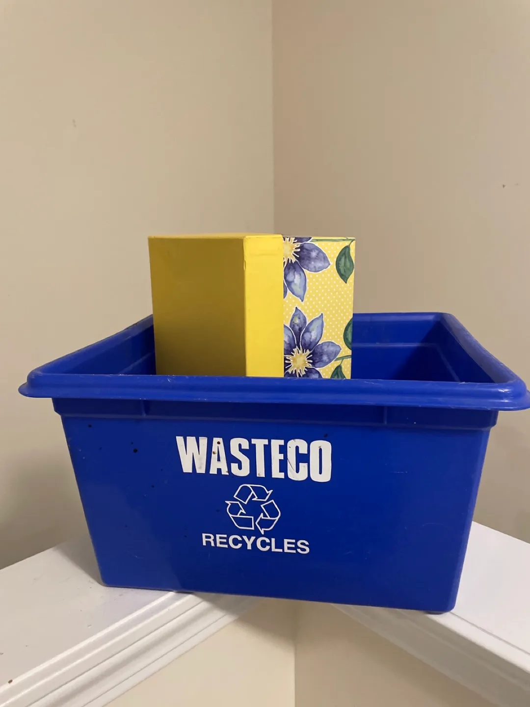 Wasteco Blue Recycle Bin and storage box like new image indicator(4)