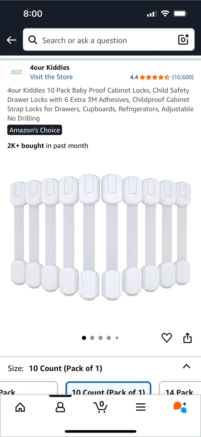 NEW***4our Kiddies 10-Pack Baby Proof Cabinet Locks thumbnail