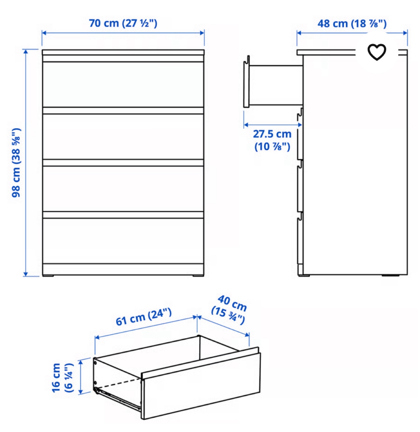 IKEA STORLINTA 4-drawer chest, white - photo 2