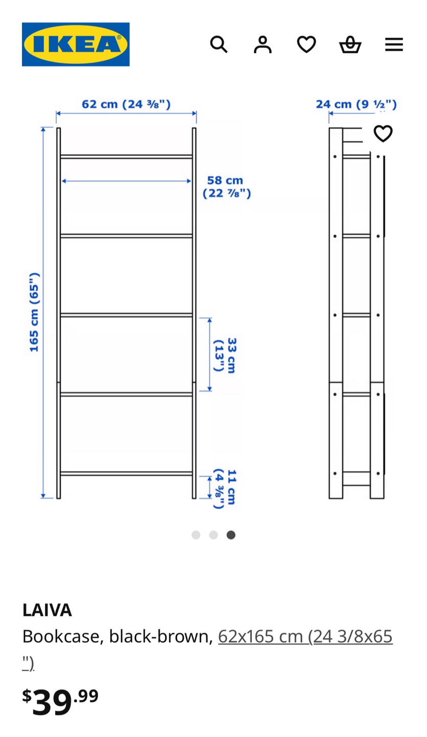 IKEA LAIVA Bookcase - Black-Brown - photo 2