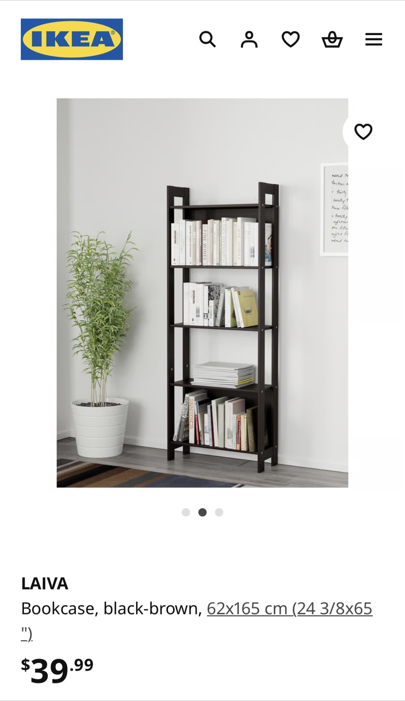 IKEA LAIVA Bookcase - Black-Brown - photo 3