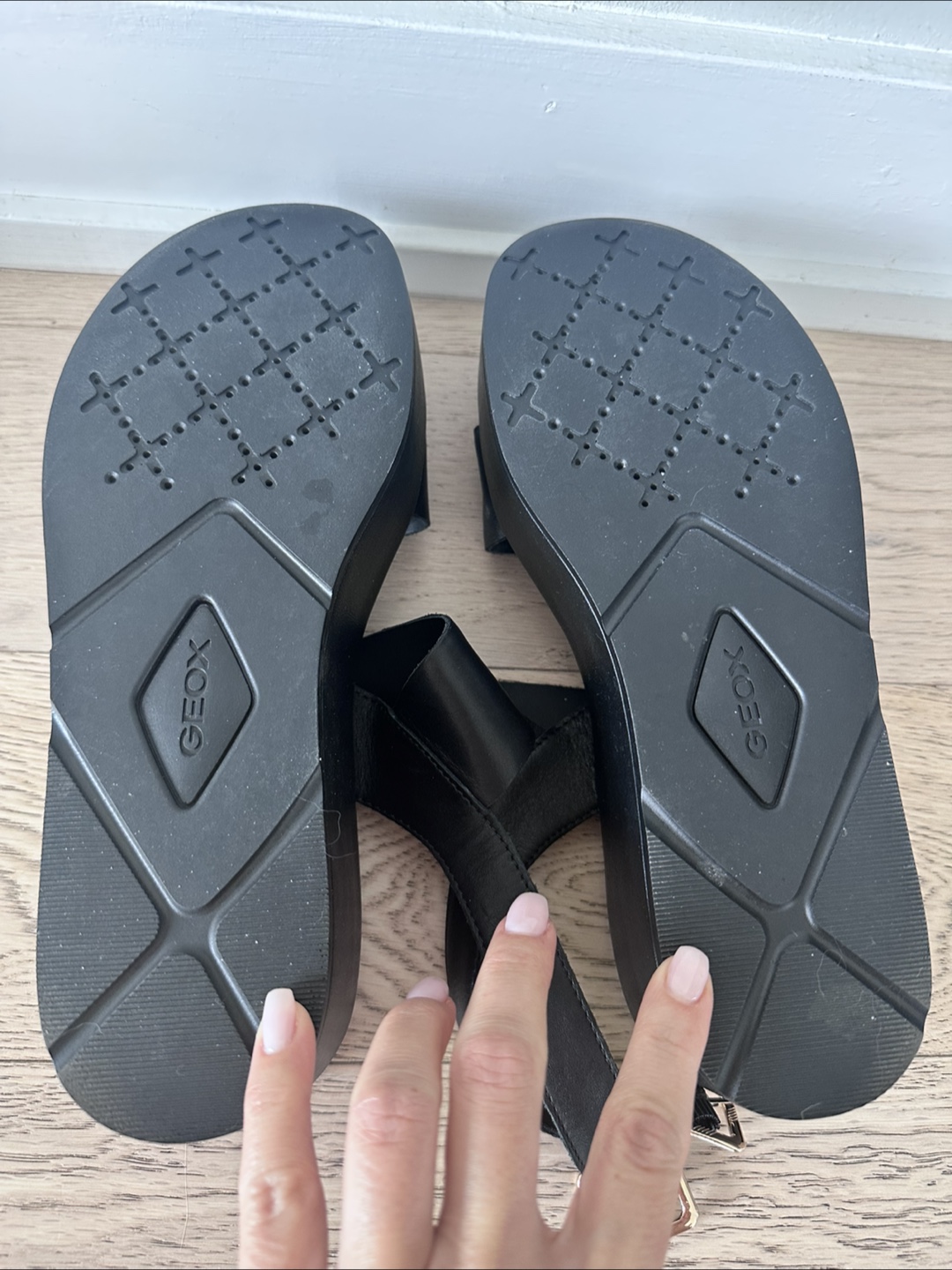 Geox Black Leather Platform Sandals - Size 40 - photo 2