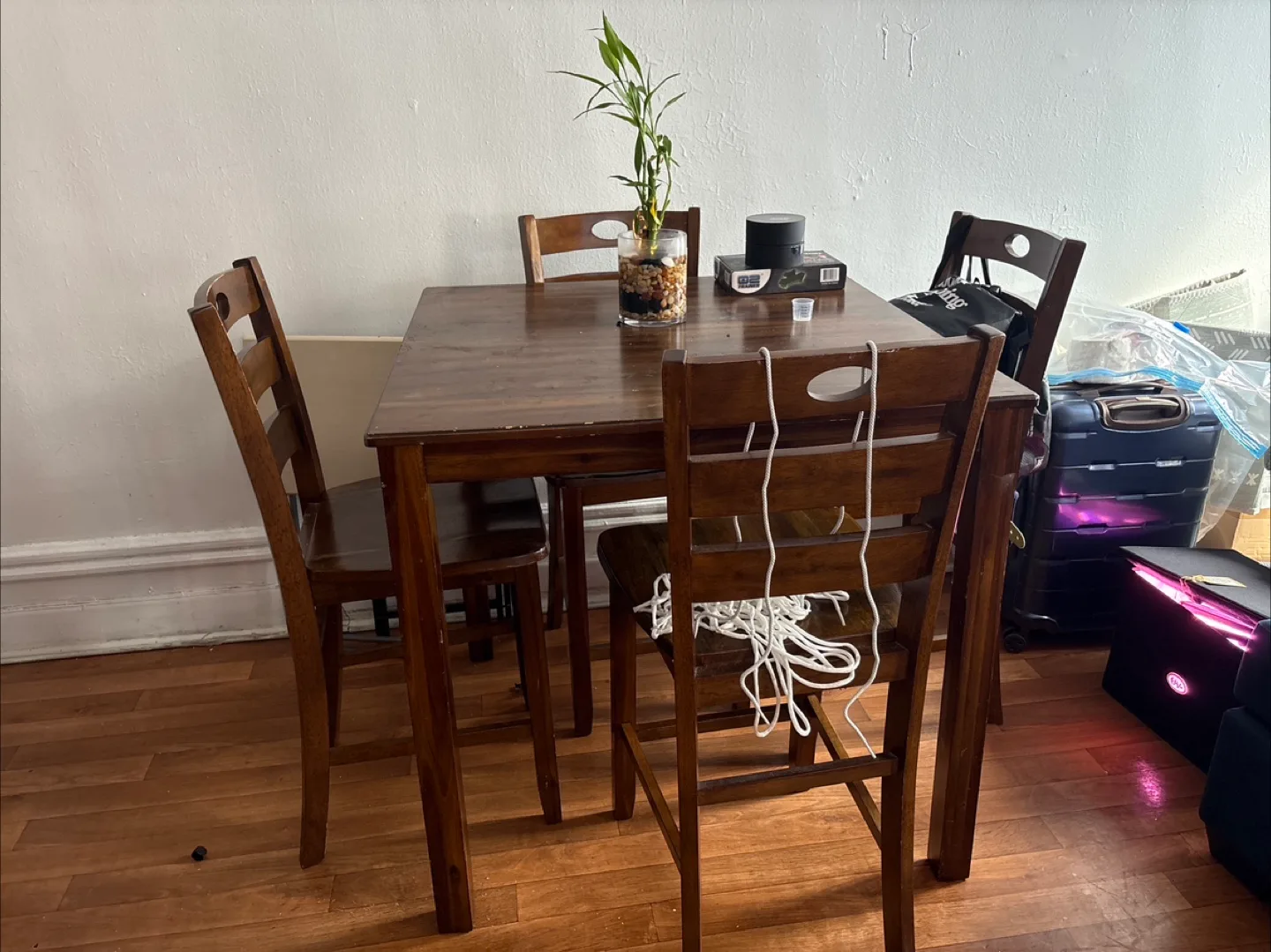 Wooden Dining Table with 4 Chairs thumbnail