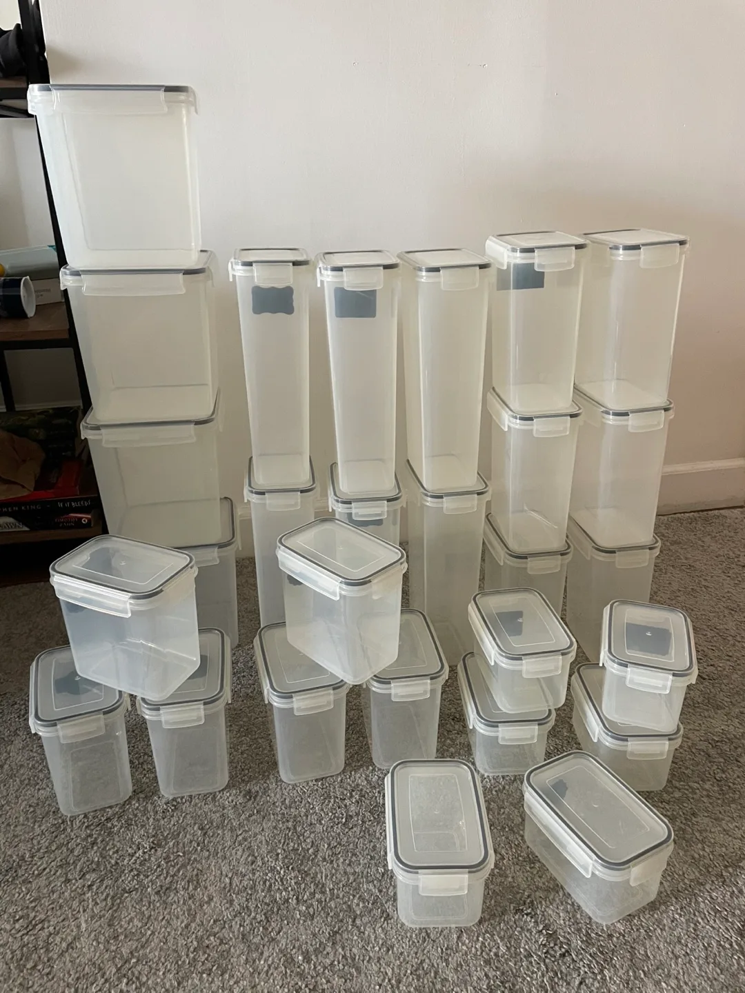 Set of Clear Plastic Food Storage Containers thumbnail
