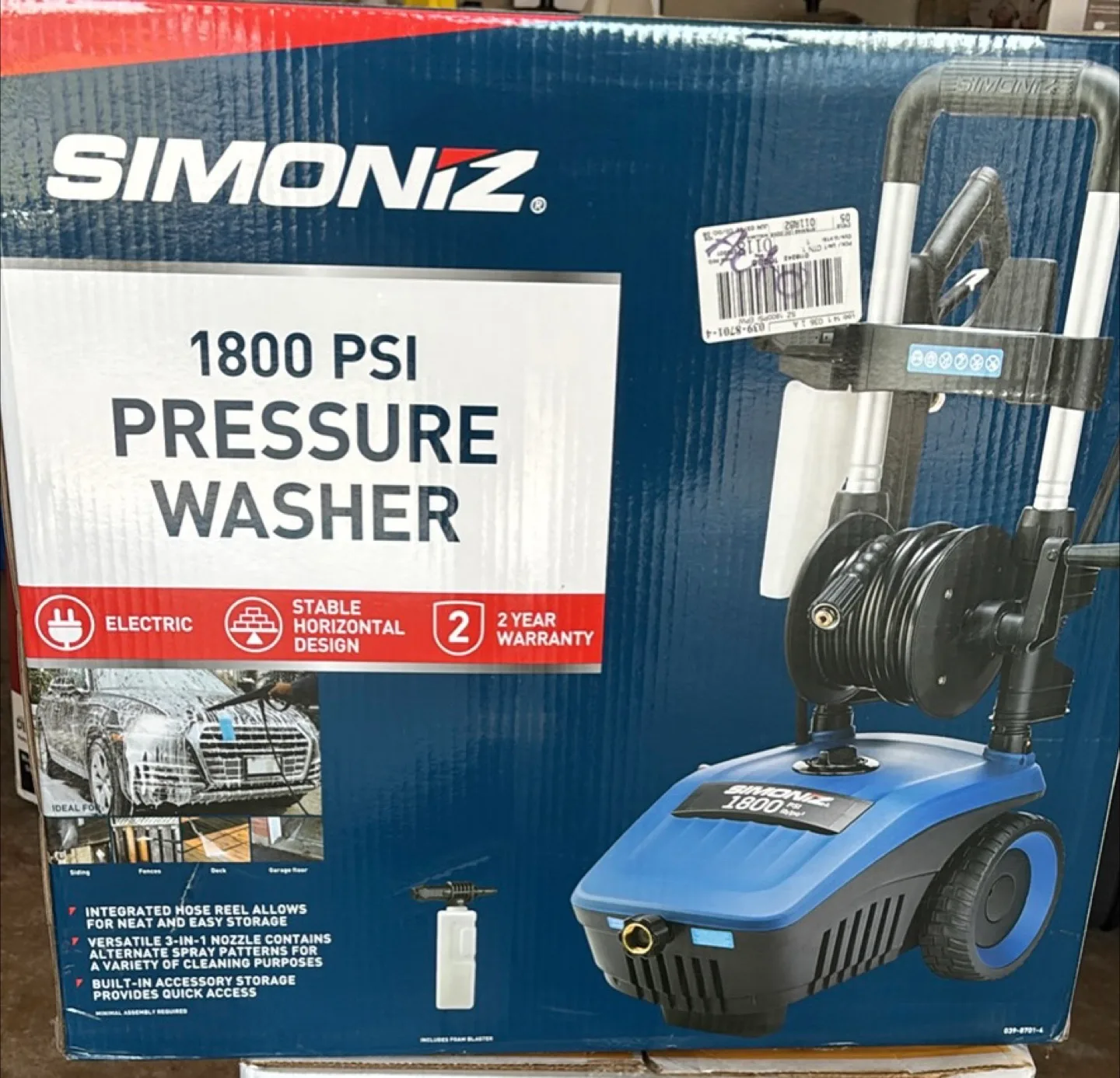 Simoniz 1800 PSI Electric Pressure Washer - New thumbnail