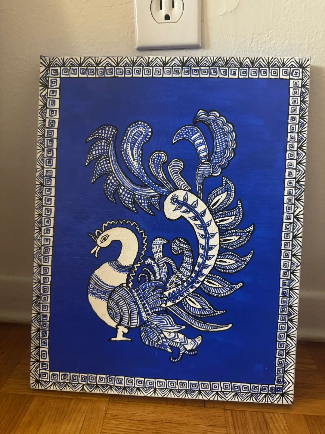 Blue Peacock Wall Art kalamkari thumbnail