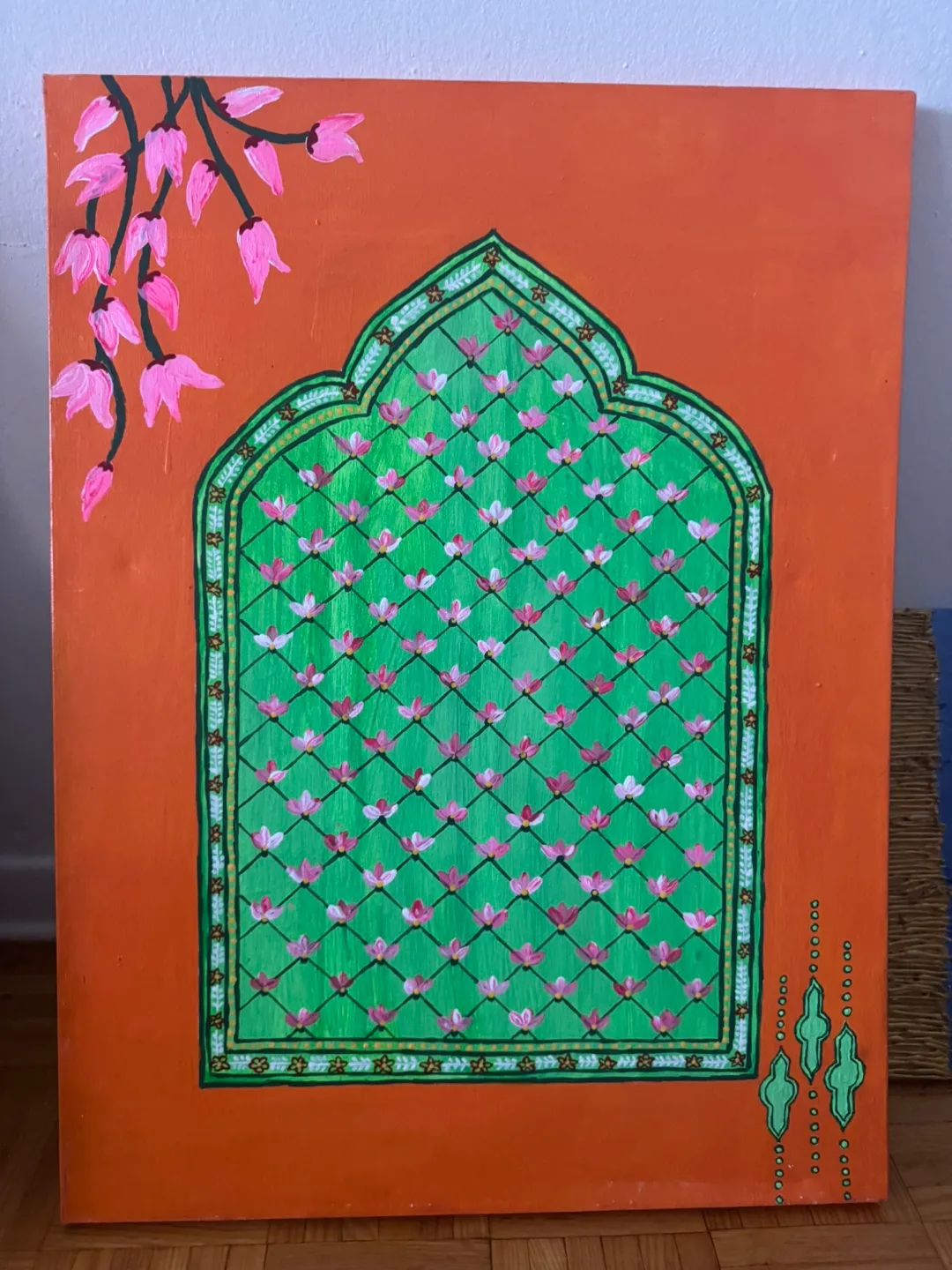 Hand-Painted Floral Window Art thumbnail